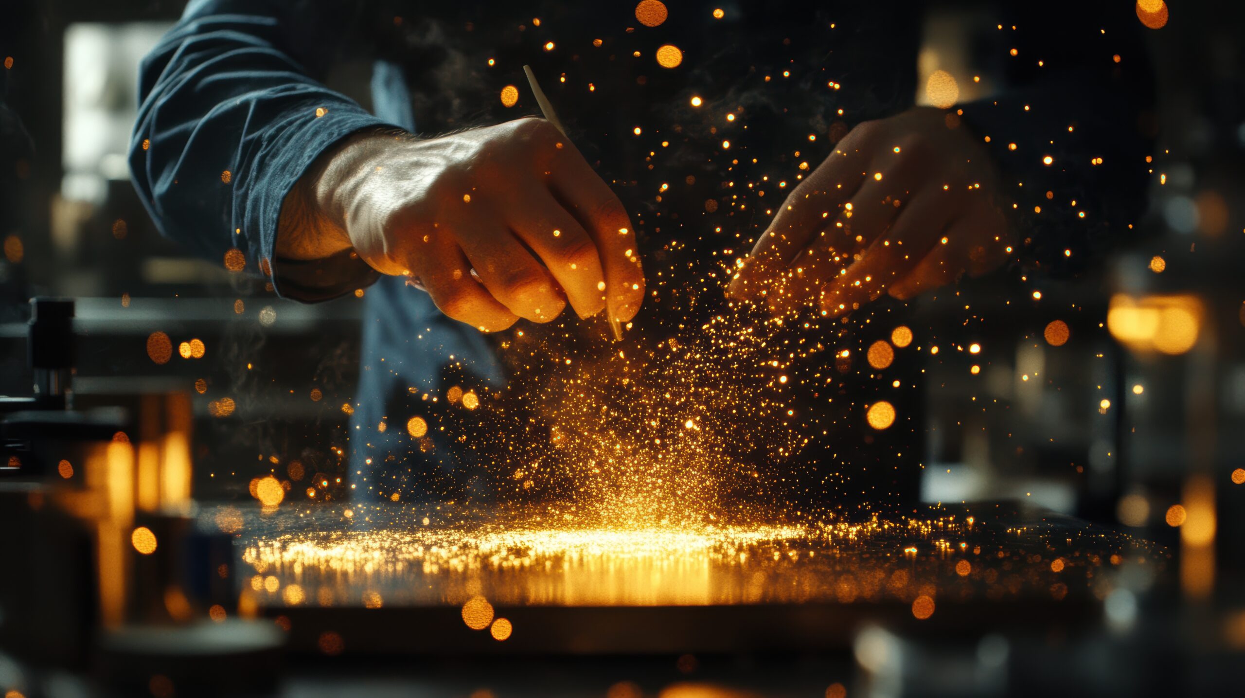 machinist working with rare earth materials to create a magnetic assembly