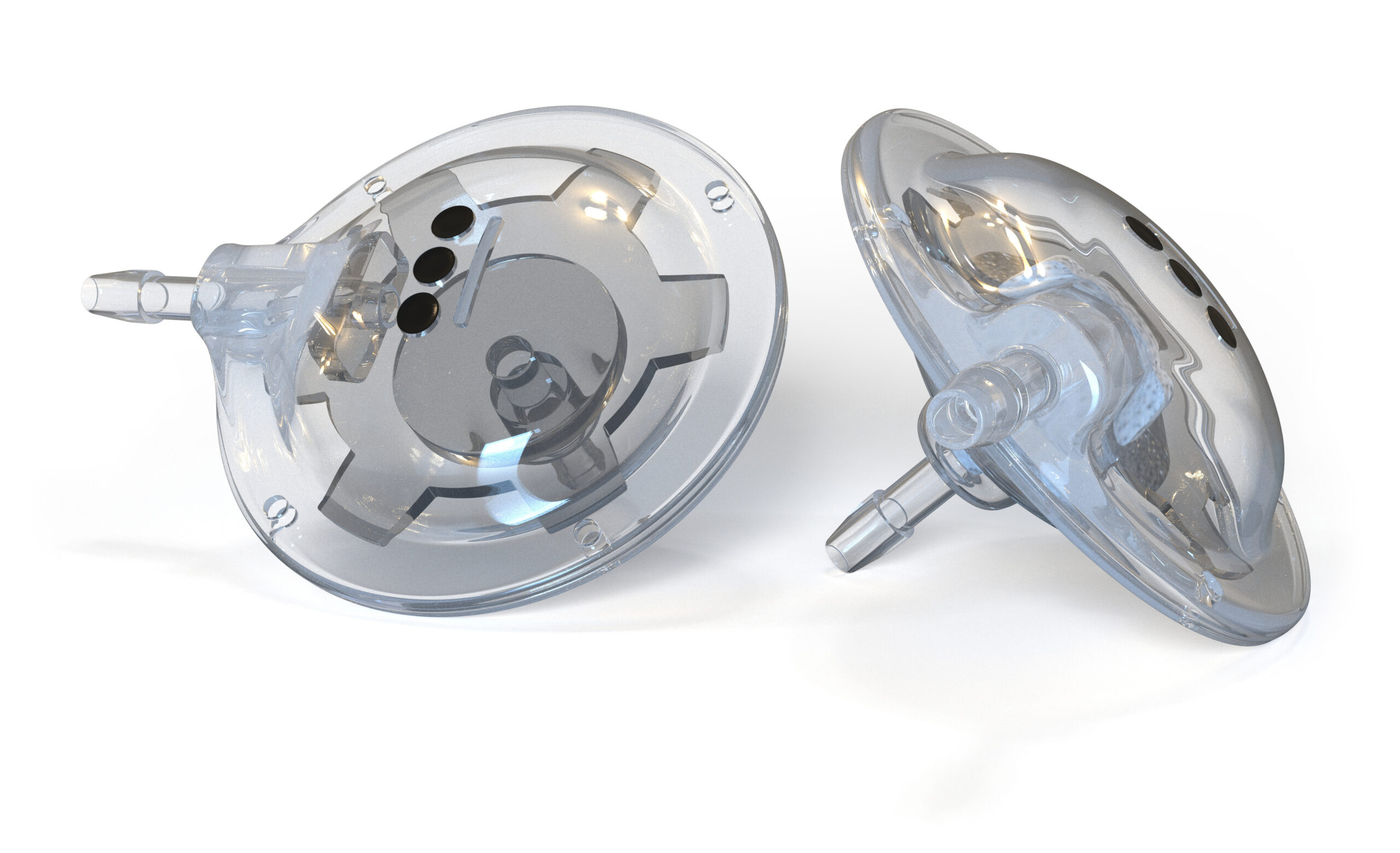 Decurve shunt medical device isolated on white